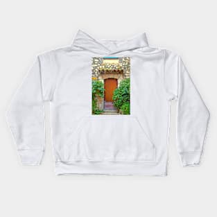 Medieval Doorway in Eze Kids Hoodie